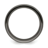 Titanium Wedding Band with Grooved Texture and Engravable Design